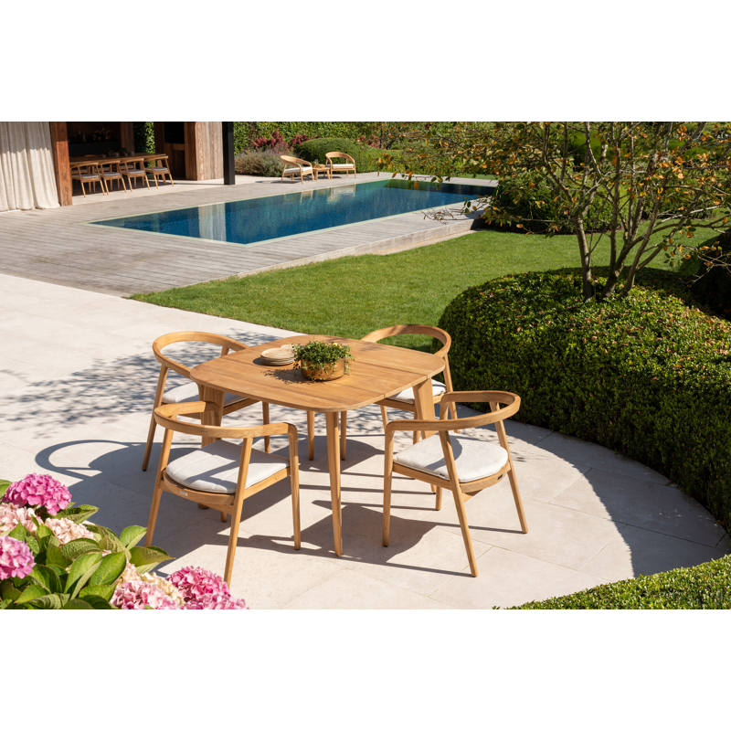 Lacrima tuintafel in teak - L 95 x B 95 x H 75 cm