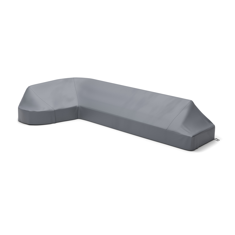 Donato beschermhoes lounge chaise longue rechts + 3-zit - L1: 204 cm x L2: 413 cm x B: 97 cm x H: 68 cm