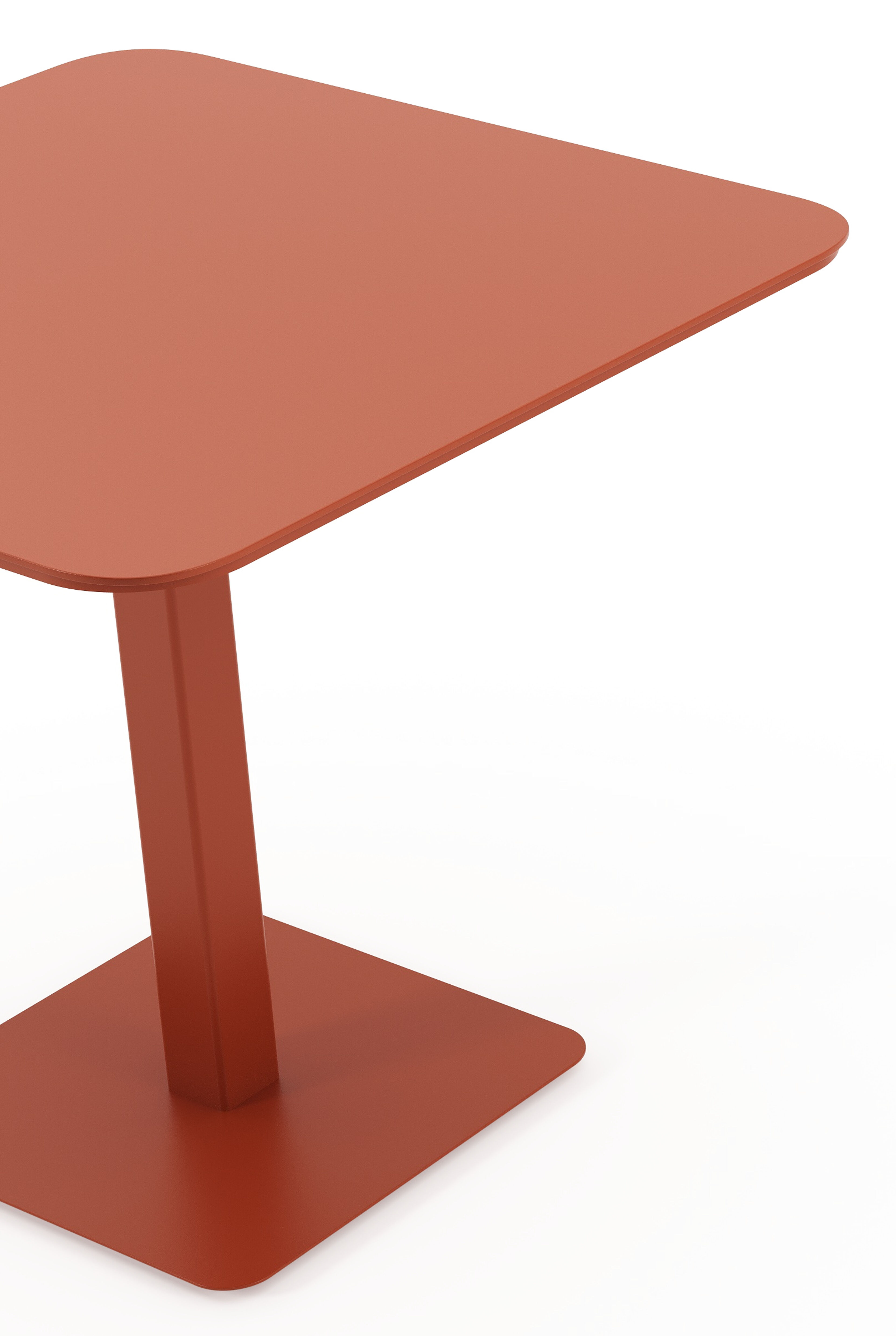 Table de jardin Fano inclinable en aluminium brun rouille - Lg. 80 x Lrg. 80 x Haut. 73 cm
