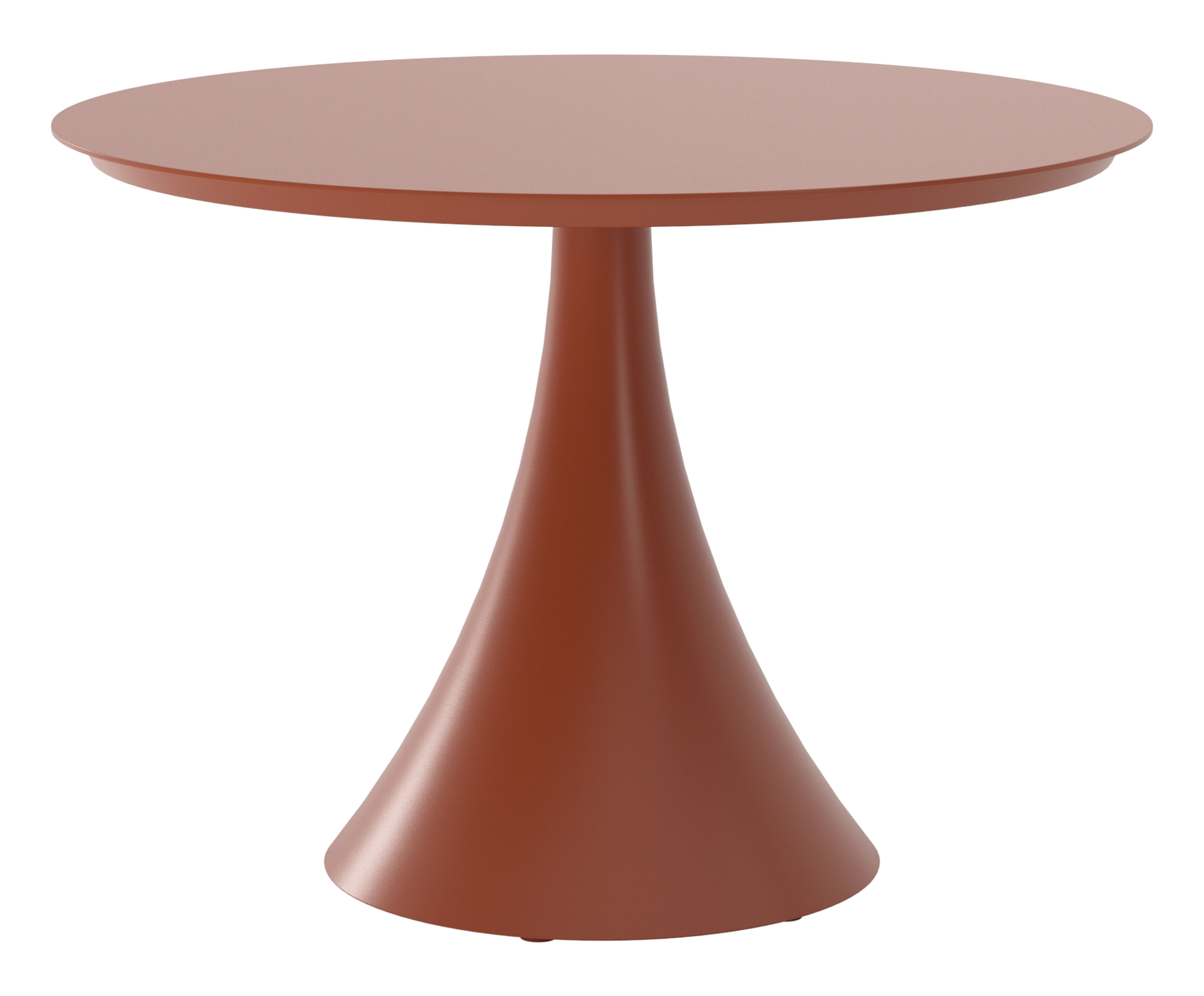 Table de jardin Fano en aluminium brun rouille - Diam. 110 x Haut. 75 cm