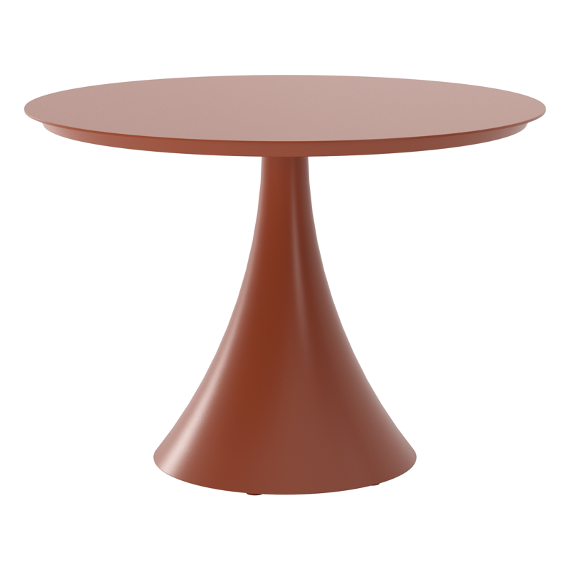 Table de jardin Fano en aluminium brun rouille - Diam. 110 x Haut. 75 cm