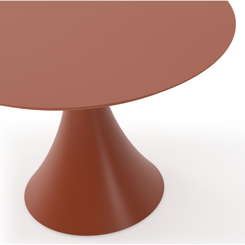 Table de jardin Fano en aluminium brun rouille - Diam. 110 x Haut. 75 cm