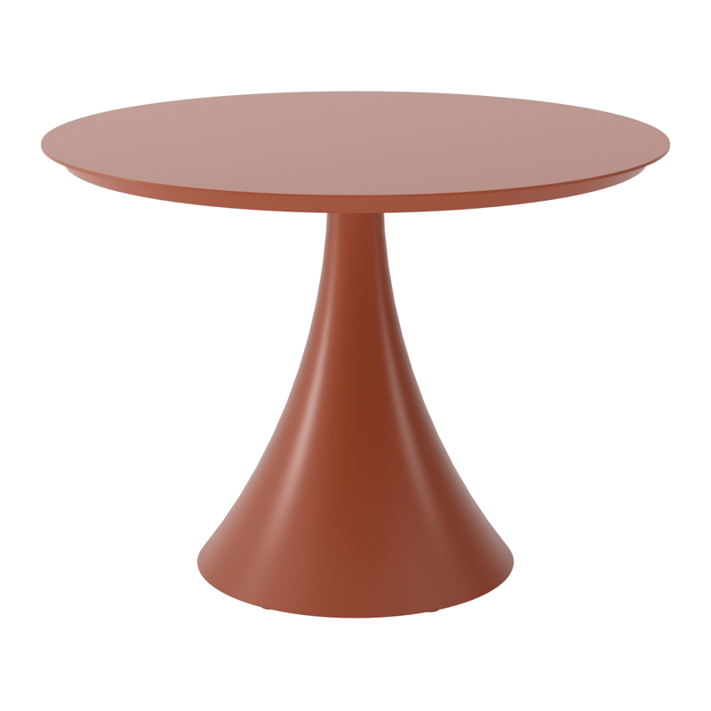 Table de jardin Fano en aluminium brun rouille - Diam. 110 x Haut. 75 cm