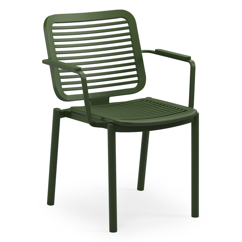 Fano stapelbare tuinstoel in groen aluminium
