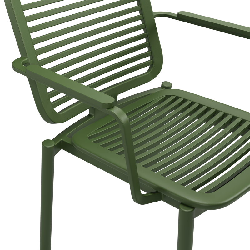 Chaise de jardin empilable Fano en aluminium vert