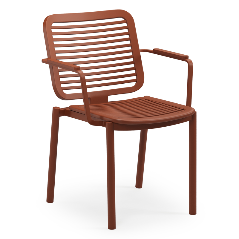 Chaise de jardin empilable Fano en aluminium brun rouille