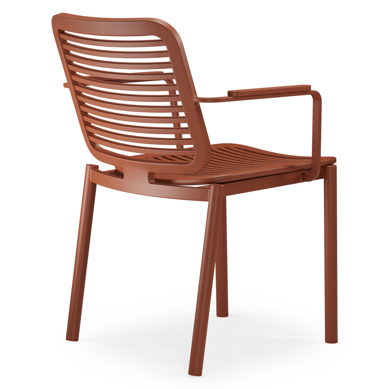 Chaise de jardin empilable Fano en aluminium brun rouille