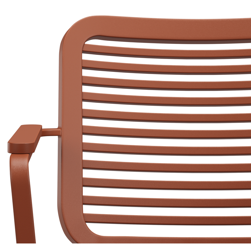 Chaise de jardin empilable Fano en aluminium brun rouille