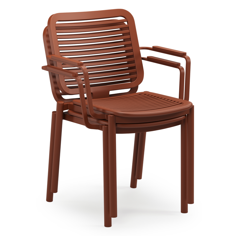 Chaise de jardin empilable Fano en aluminium brun rouille