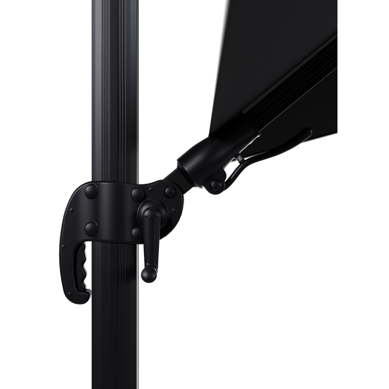 Parasol pendant Avola avec fonction tilt en aluminium noir avec toile de parasol en weather+ softtouch noir - Larg1 300 x Larg2 300 cm (sans pied de parasol)