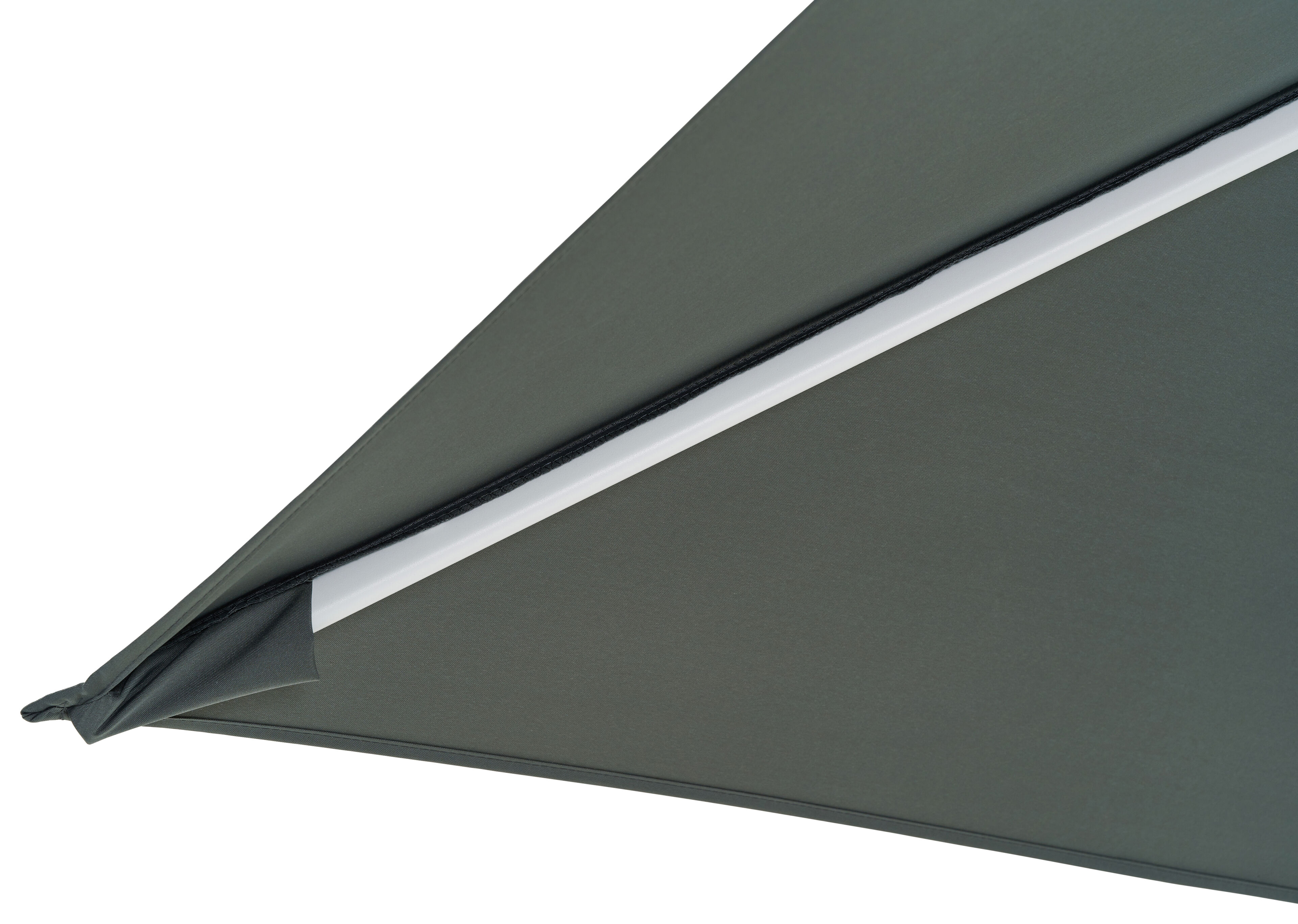 Parasol pendant Avola avec fonction tilt en aluminium blanc avec toile de parasol en weather+ softtouch gris - Larg1 200 x Larg2 300 cm (sans pied de parasol)