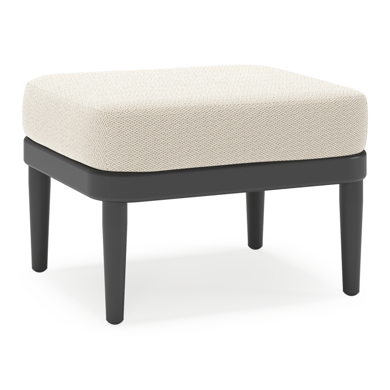 Orso poef in zwart aluminium met Lopi Marble all weather sunbrella® luxe kussen
