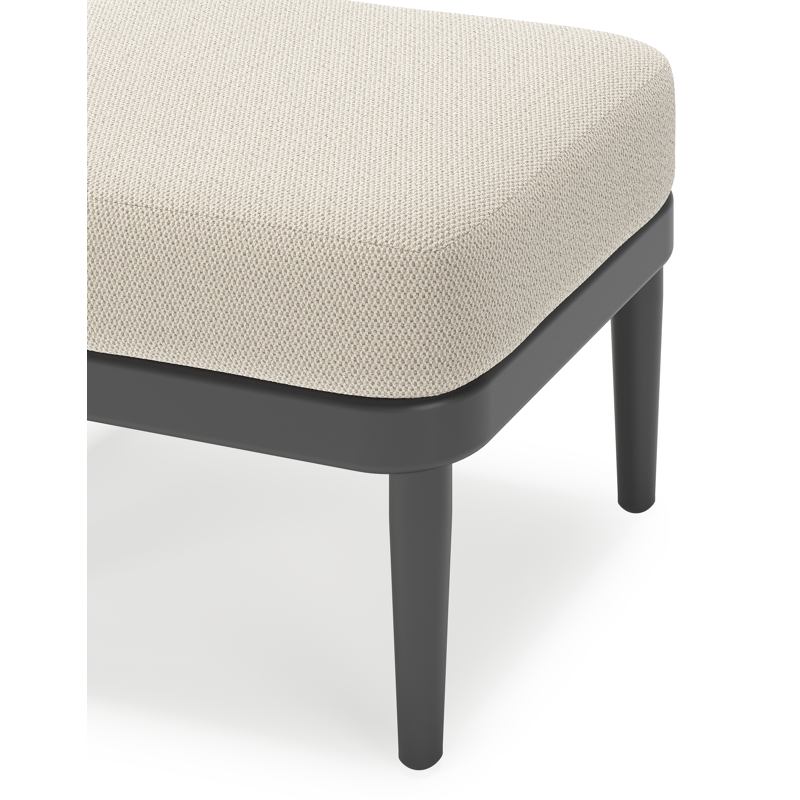 Orso poef in zwart aluminium met Lopi Marble all weather sunbrella® luxe kussen