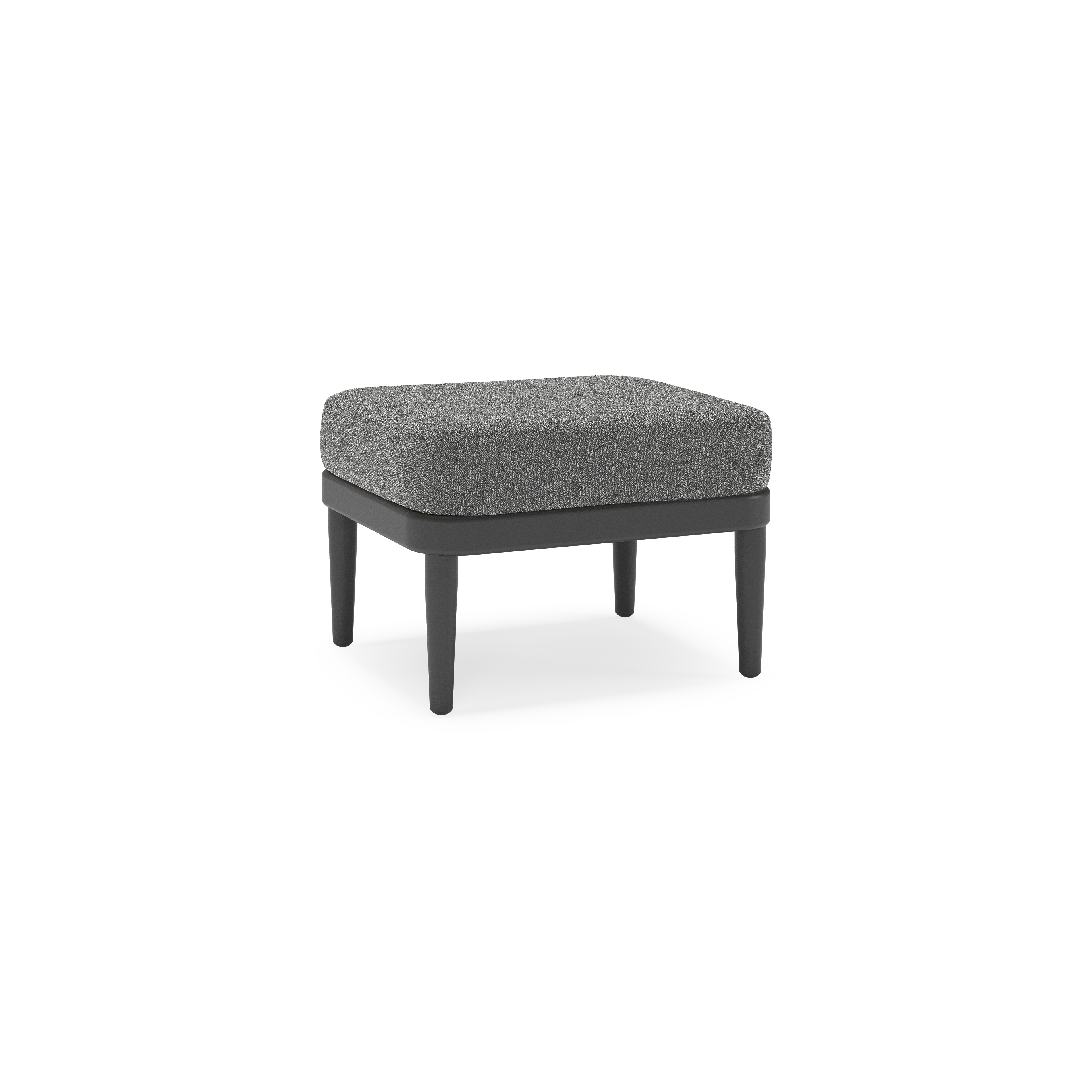 Pouf Orso en aluminium noir et coussins en all weather cosytica Catania Black