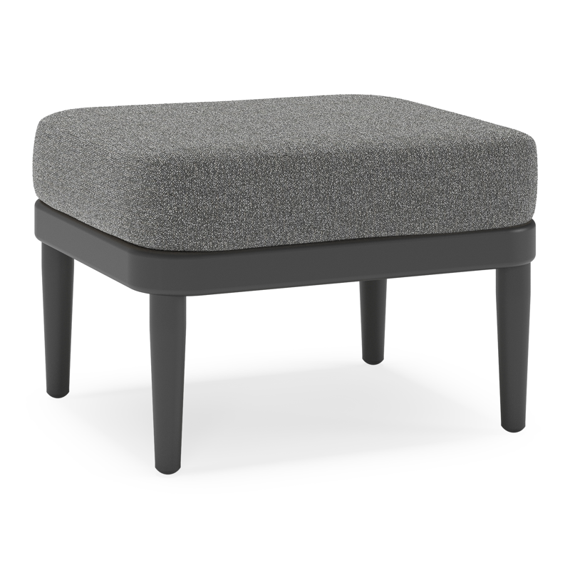 Orso poef in zwart aluminium met Catania Black all weather cosytica kussen