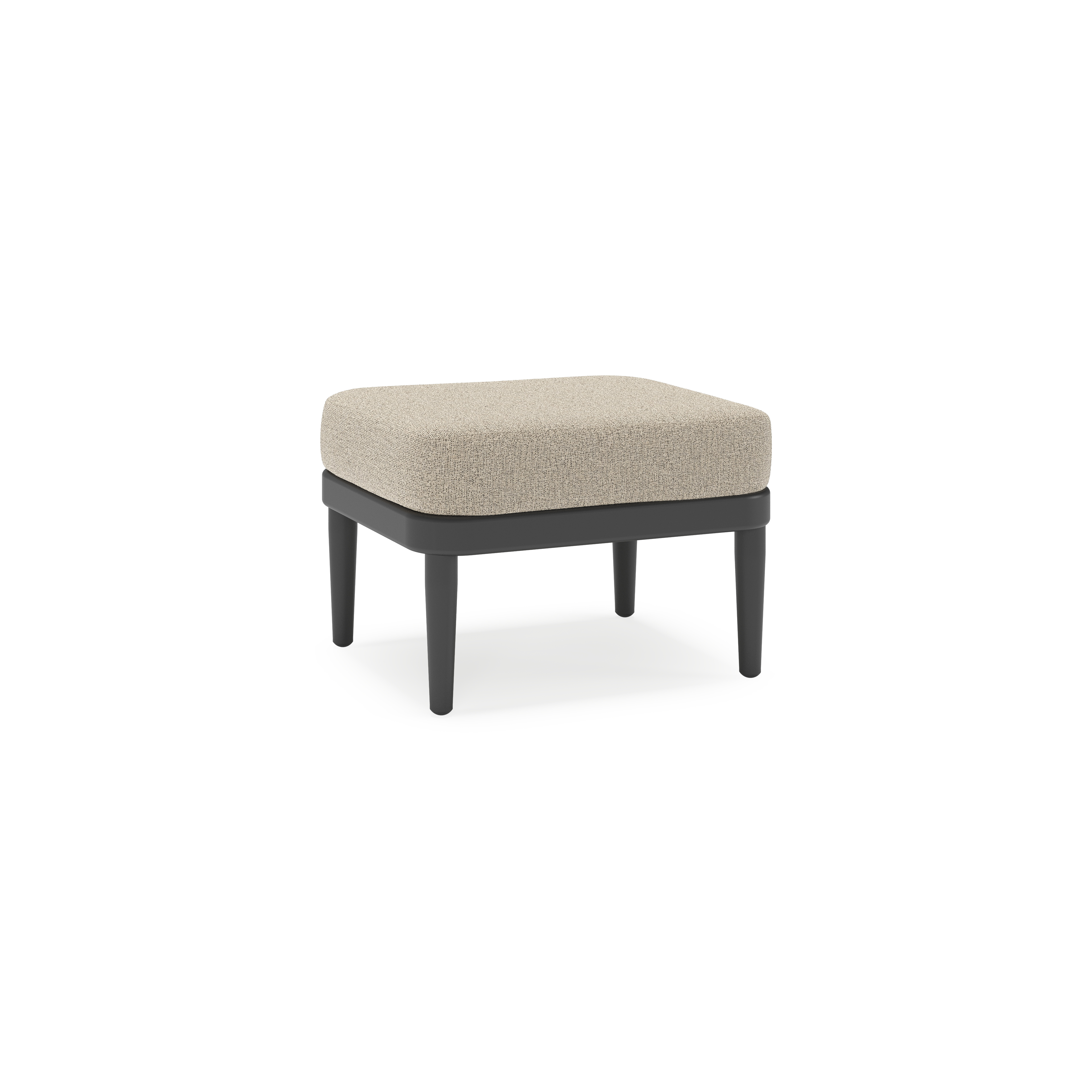 Pouf Orso en aluminium noir et coussins en all weather cosytica Catania Beige