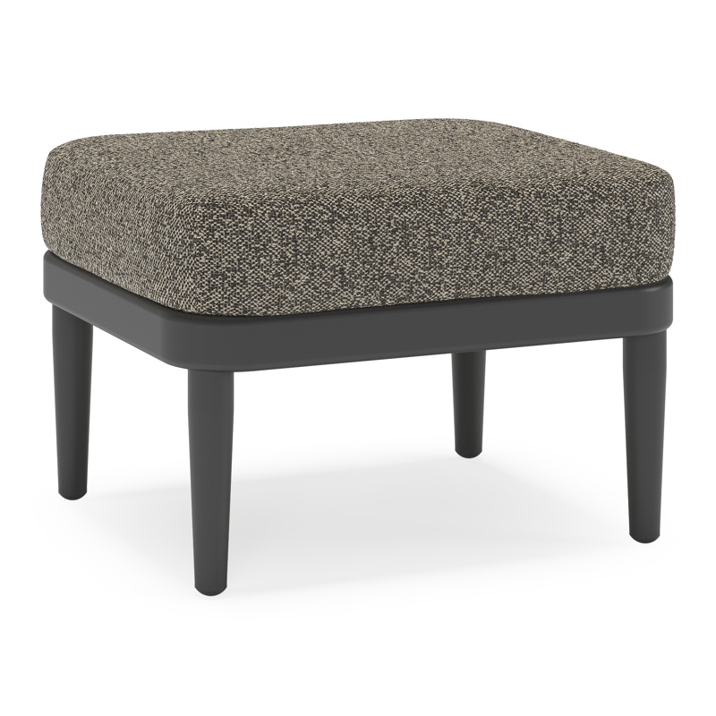 Orso poef in zwart aluminium met Marbella Tunder all weather cosytica kussen