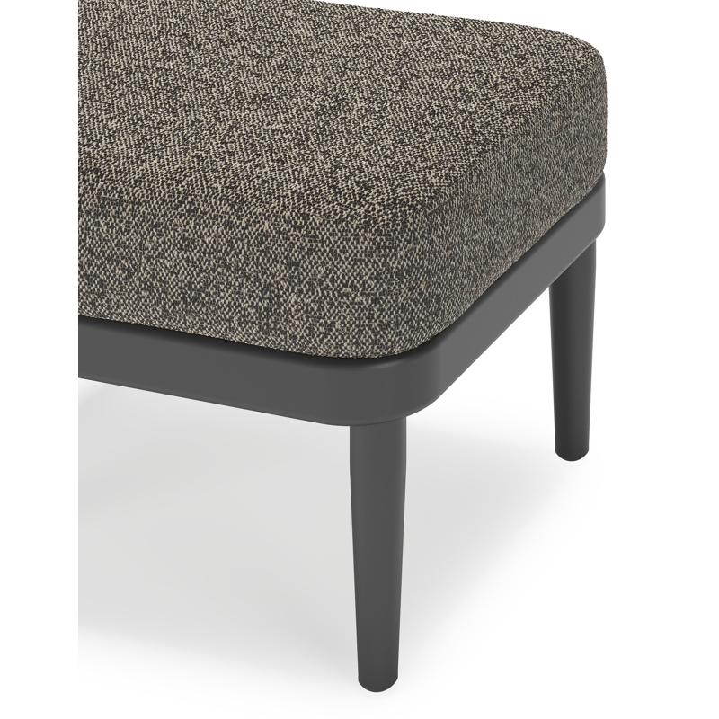 Orso poef in zwart aluminium met Marbella Tunder all weather cosytica kussen