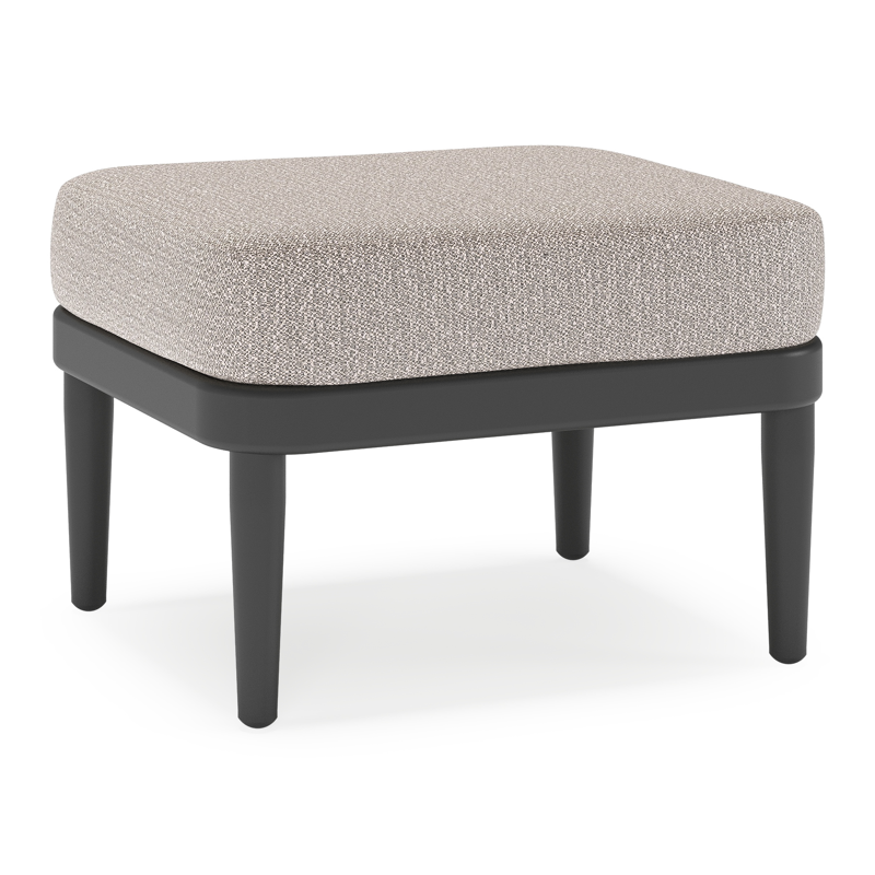 Orso poef in zwart aluminium met Wander Granite all weather sunbrella® luxe kussen