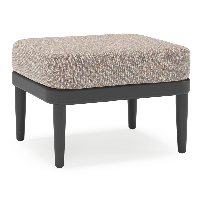 Orso poef in zwart aluminium met Wander Manioc all weather sunbrella® luxe kussen