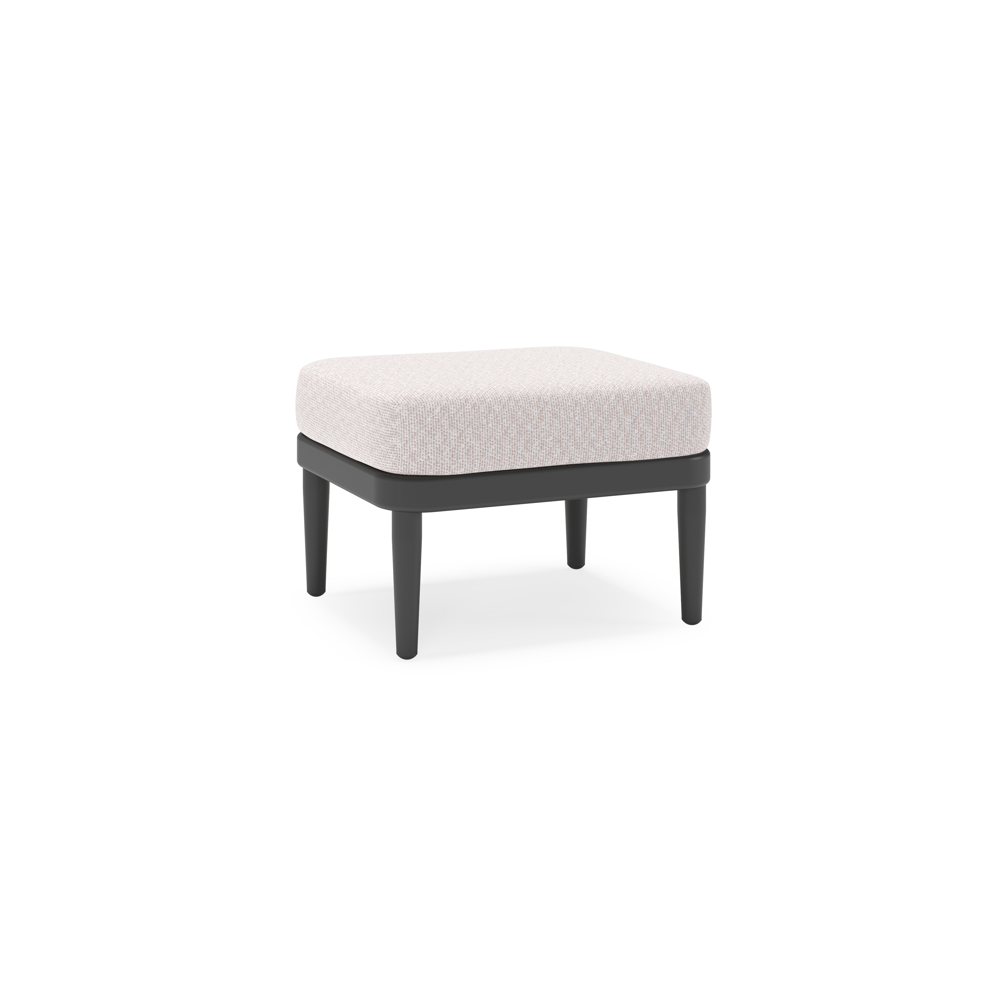 Orso poef in zwart aluminium met Wander Gobi all weather sunbrella® luxe kussen