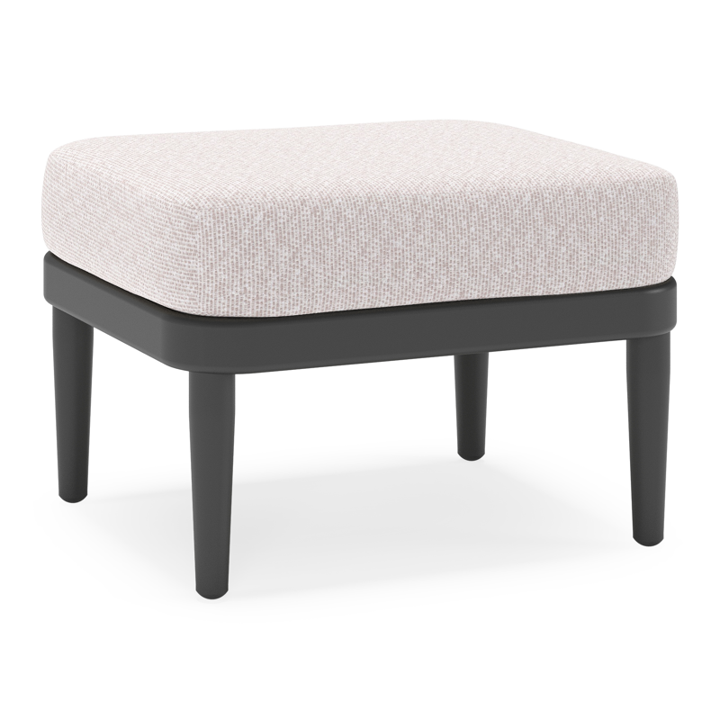Orso poef in zwart aluminium met Wander Gobi all weather sunbrella® luxe kussen