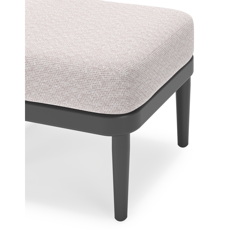 Orso poef in zwart aluminium met Wander Gobi all weather sunbrella® luxe kussen