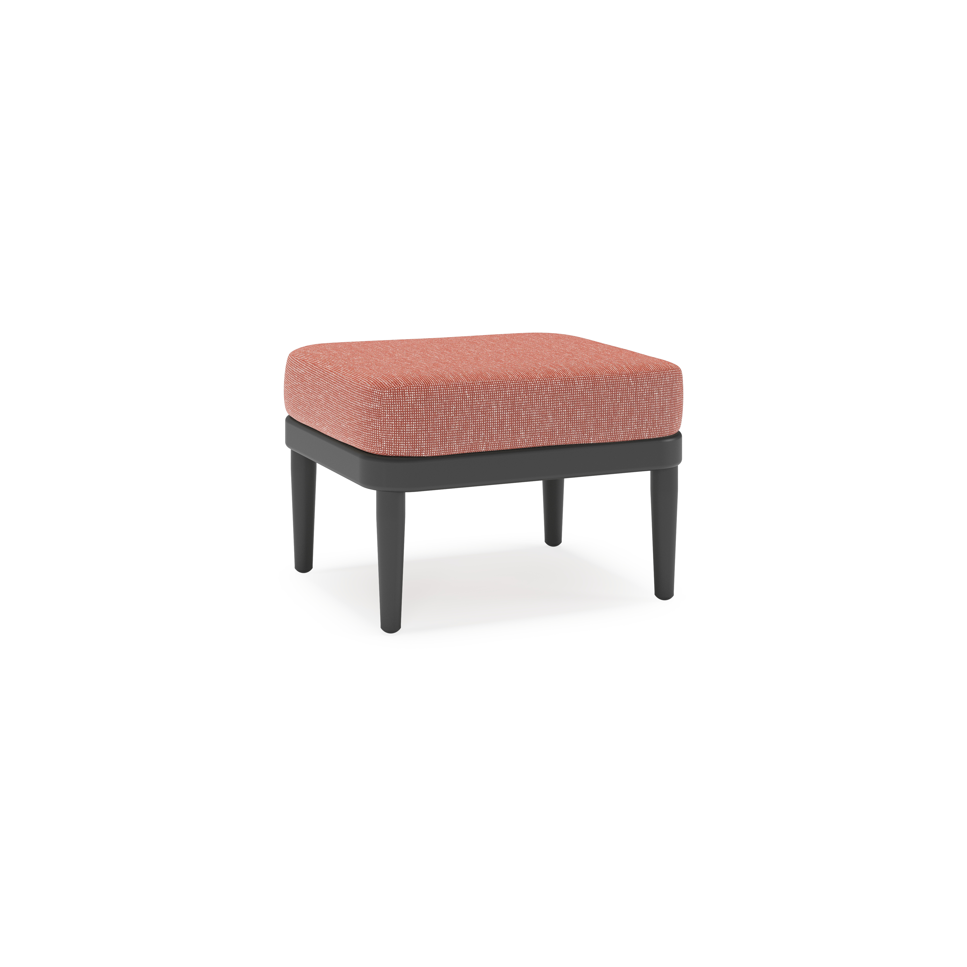 Orso poef in zwart aluminium met Slow Alezan all weather sunbrella® luxe kussen