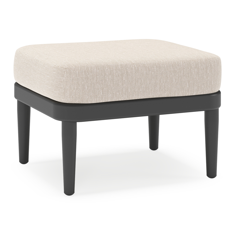 Pouf Orso en aluminium noir et coussins en all weather sunbrella® luxe Slow Farafra