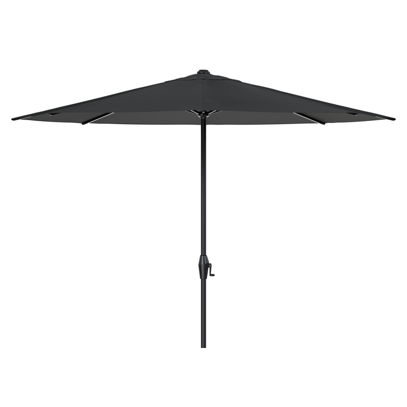 Viola staanparasol in zwart aluminium met zwart weather+ softtouch parasoldoek - Dia 350 cm (zonder voet)
