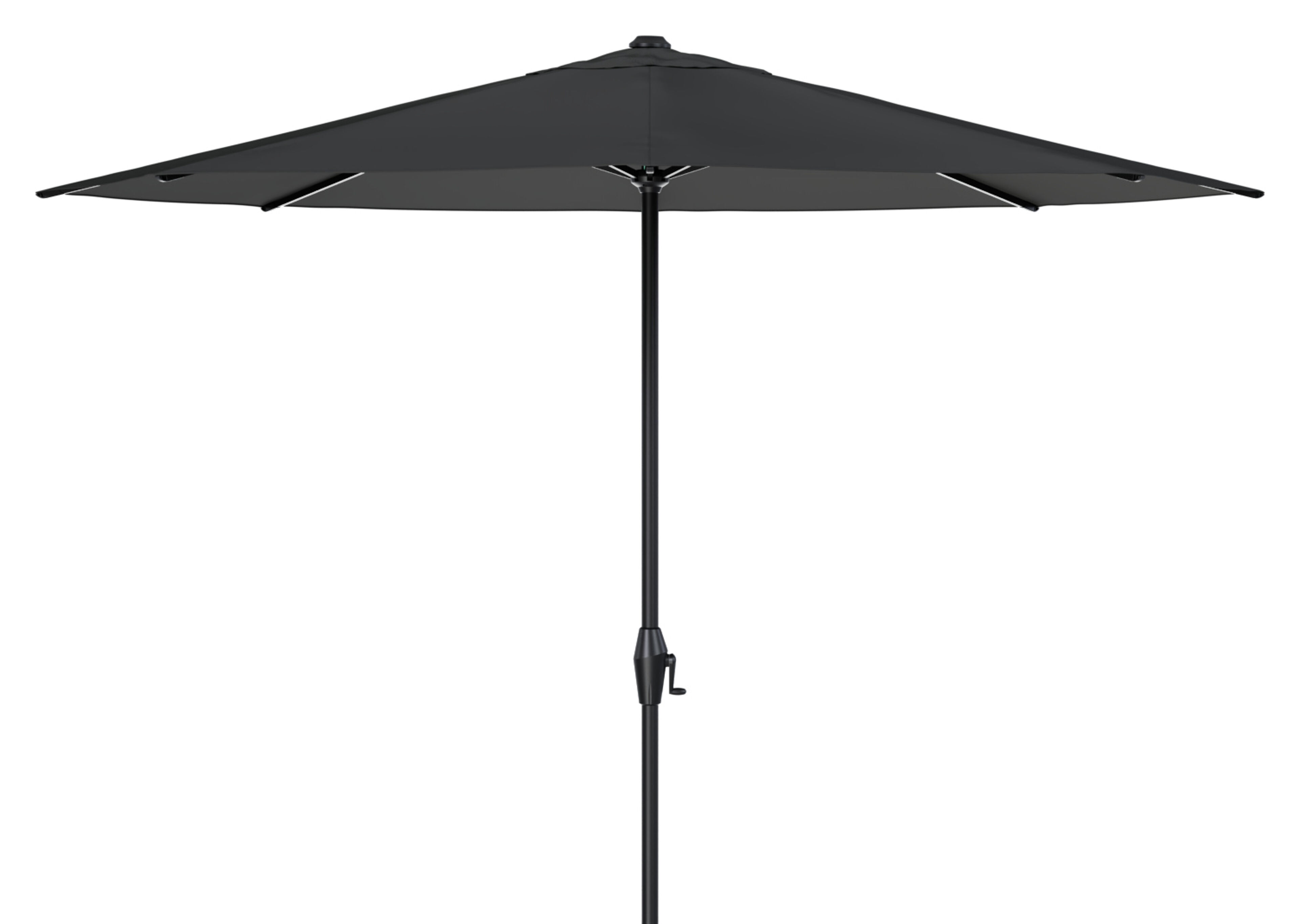 Parasol déporté Viola en aluminium noir avec toile de parasol en weather+ softtouch noir - Dia. 350 cm (sans pied de parasol)