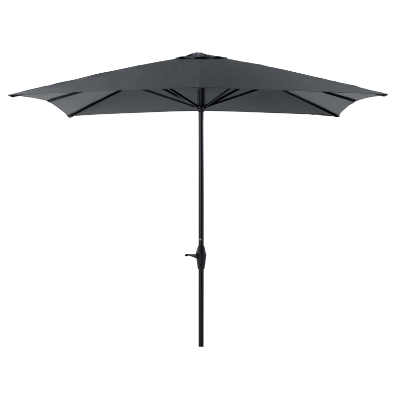 Viola staanparasol in zwart aluminium met grijs All Weather Olefin parasoldoek - L1 300 x L2 300 cm (zonder voet)