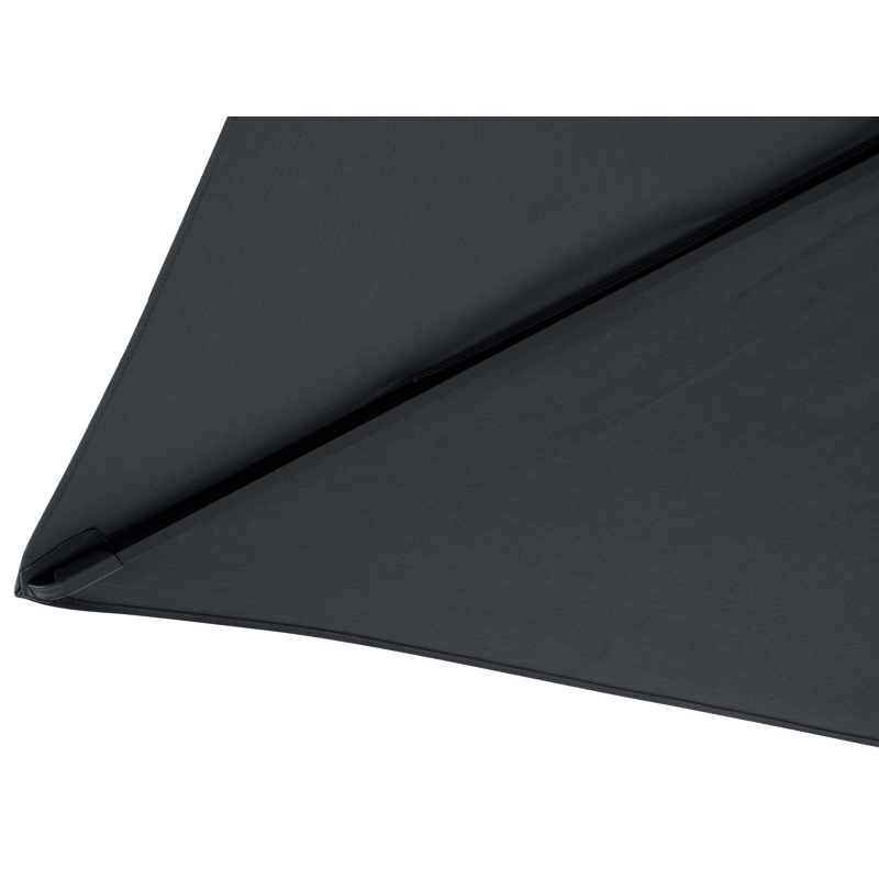 Viola staanparasol in zwart aluminium met grijs weather+ softtouch parasoldoek - L1 300 x L2 400 cm (zonder voet)