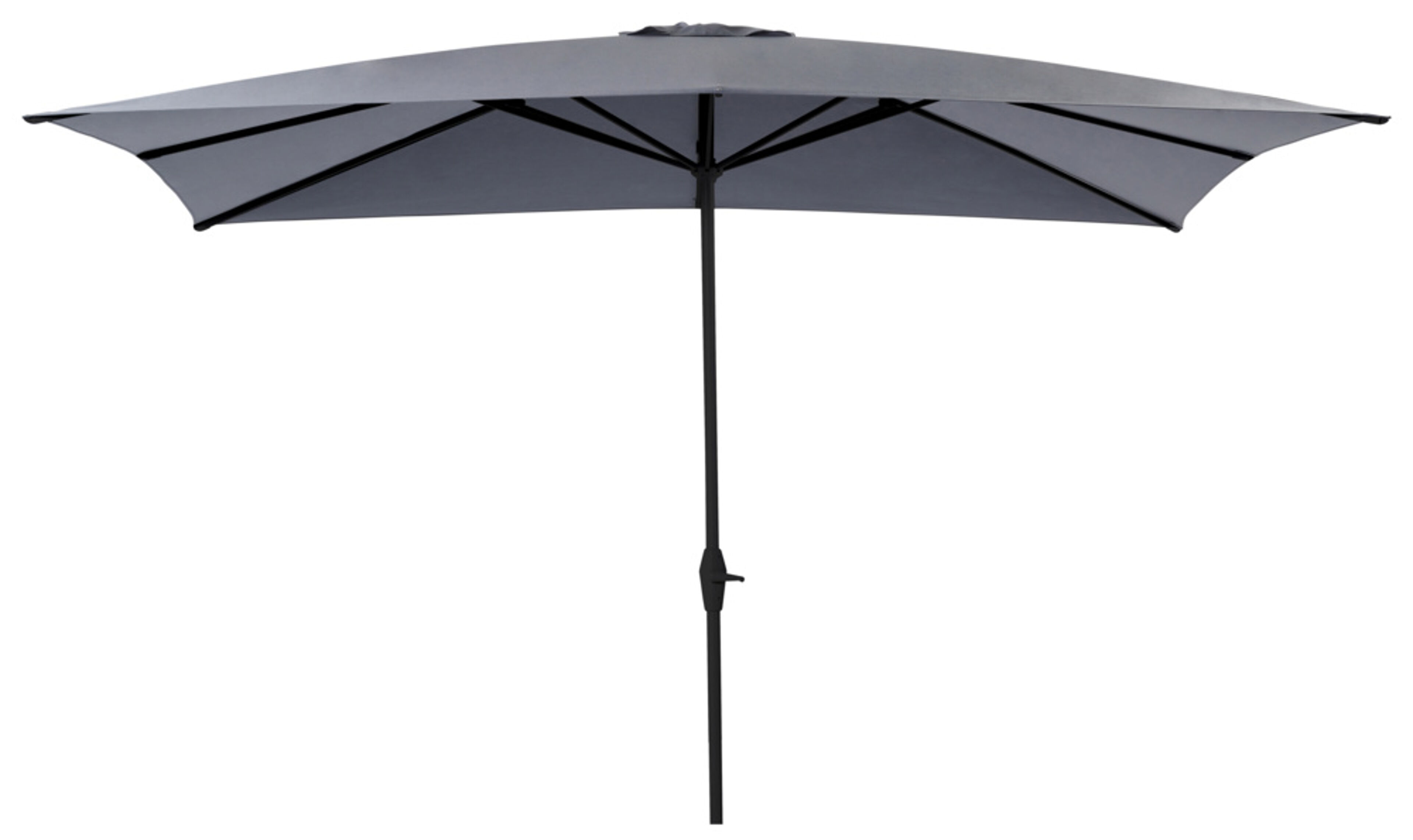 Parasol déporté Viola en aluminium noir avec toile de parasol en weather+ softtouch gris - Larg1 300 x Larg2 400 cm (sans pied de parasol)