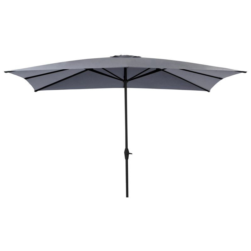 Viola staanparasol in zwart aluminium met grijs weather+ softtouch parasoldoek - L1 300 x L2 400 cm (zonder voet)