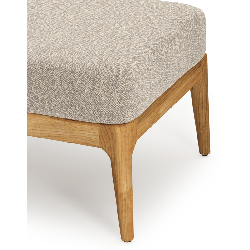 Pouf Orso en teck et coussins en all weather sunbrella® luxe Chartres Pewter