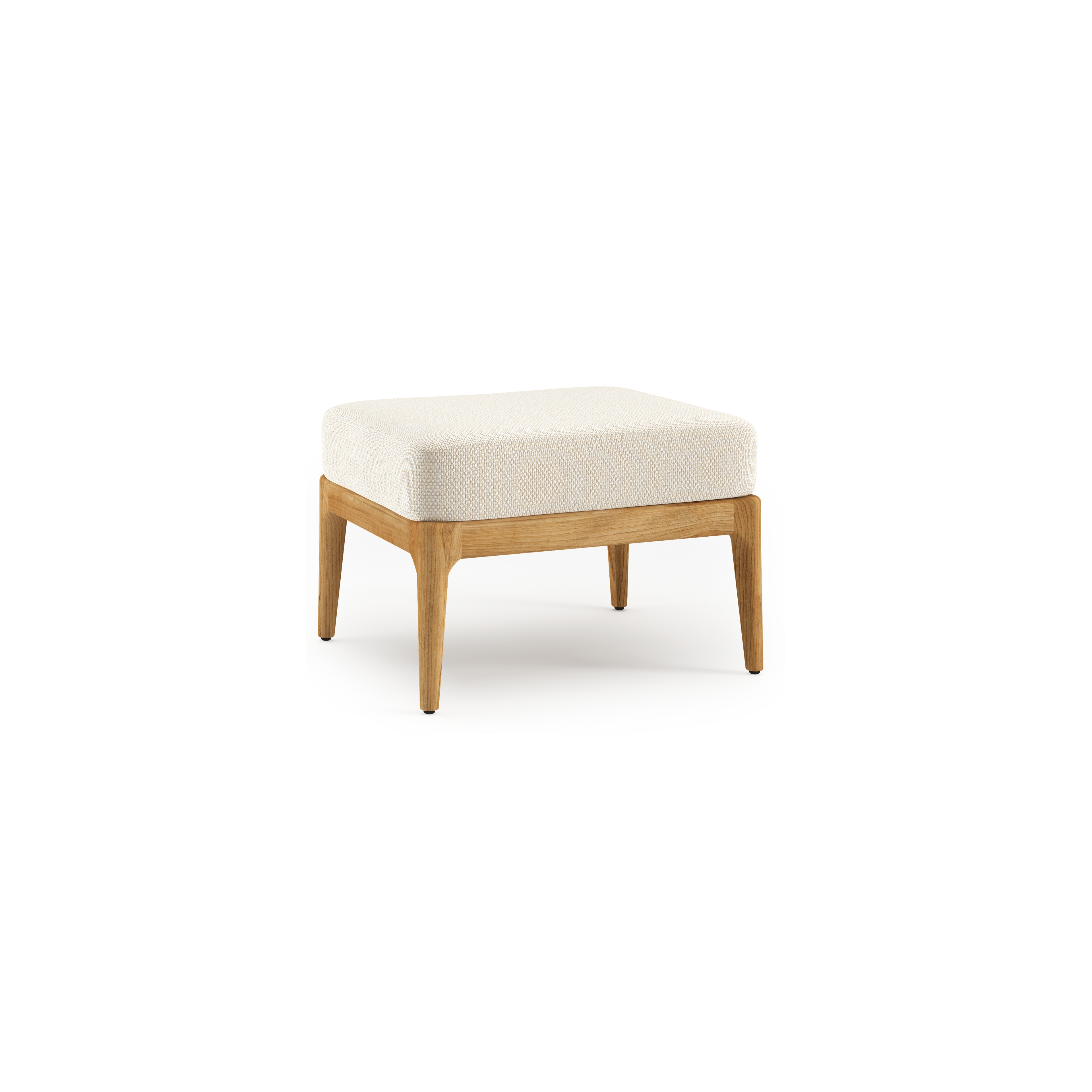 Pouf Orso en teck et coussins en all weather cosytica Althea Off White