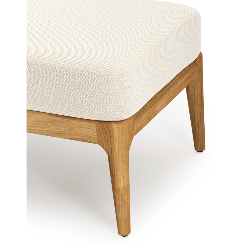 Pouf Orso en teck et coussins en all weather cosytica Althea Off White