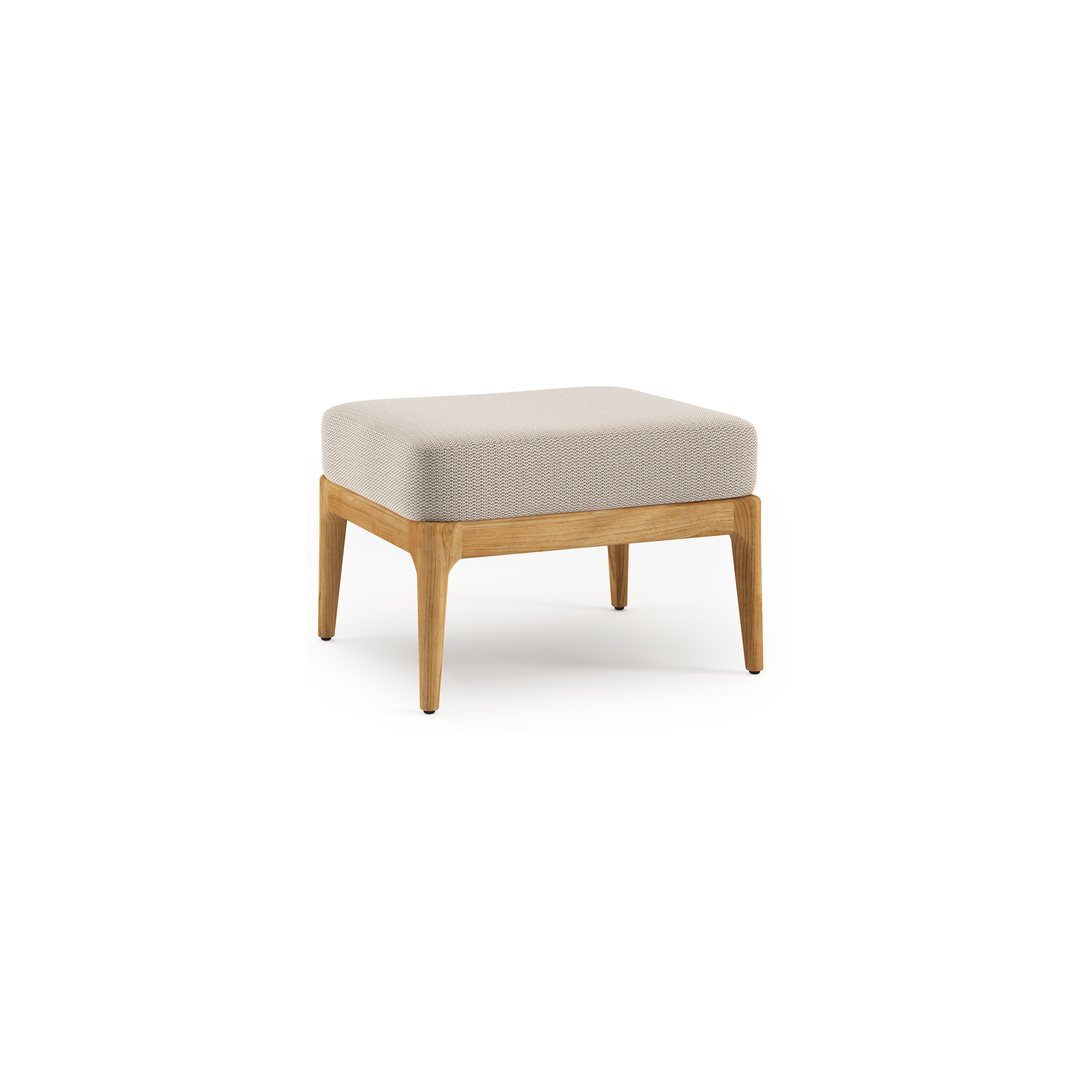 Orso poef in teak met Lopi Fossil all weather sunbrella® luxe kussen