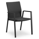 Chaise de jardin empilable Madura in aluminium noir et textilène confort noir