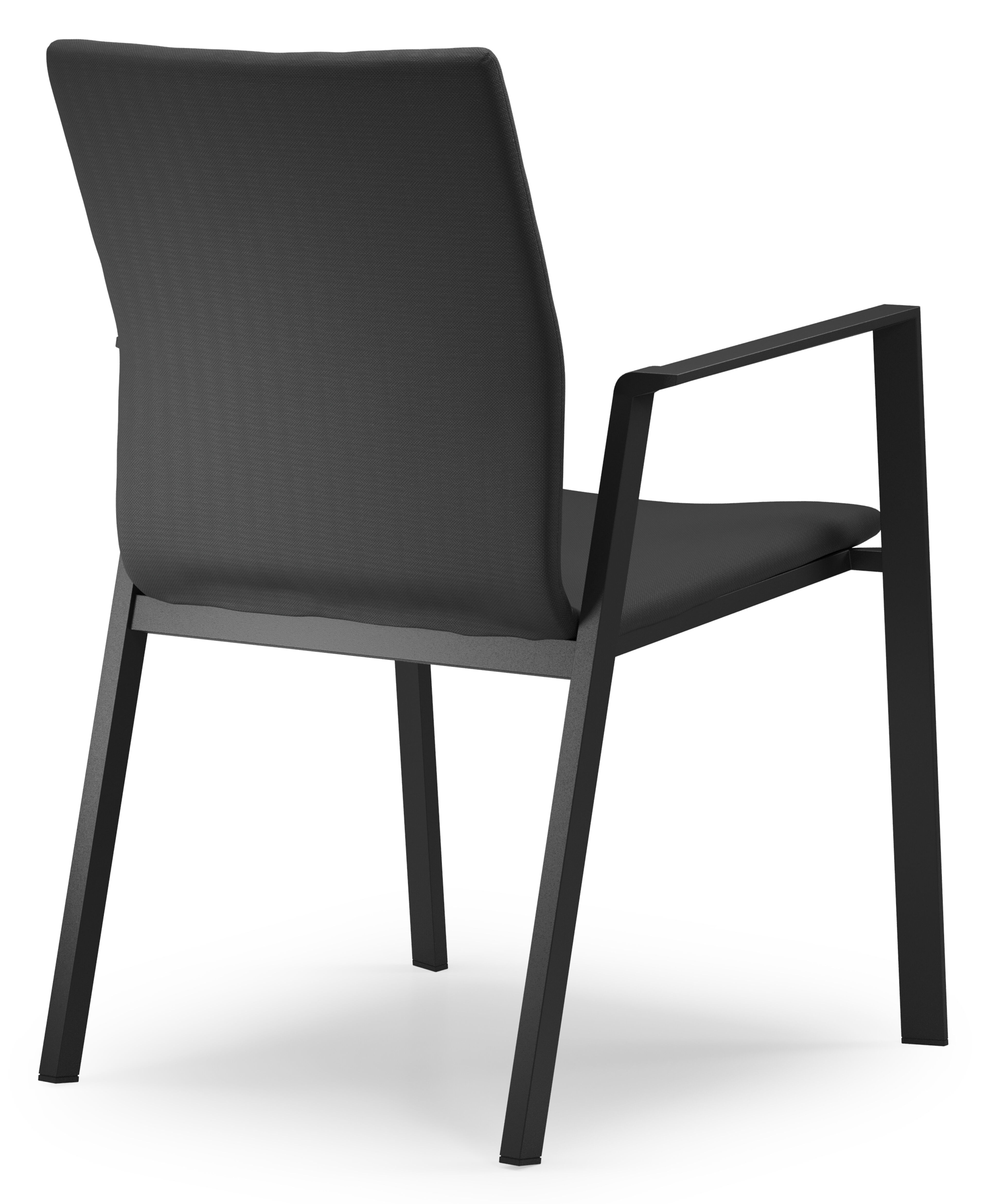 Madura stapelbare tuinstoel in zwart aluminium en zwart comfort textilene