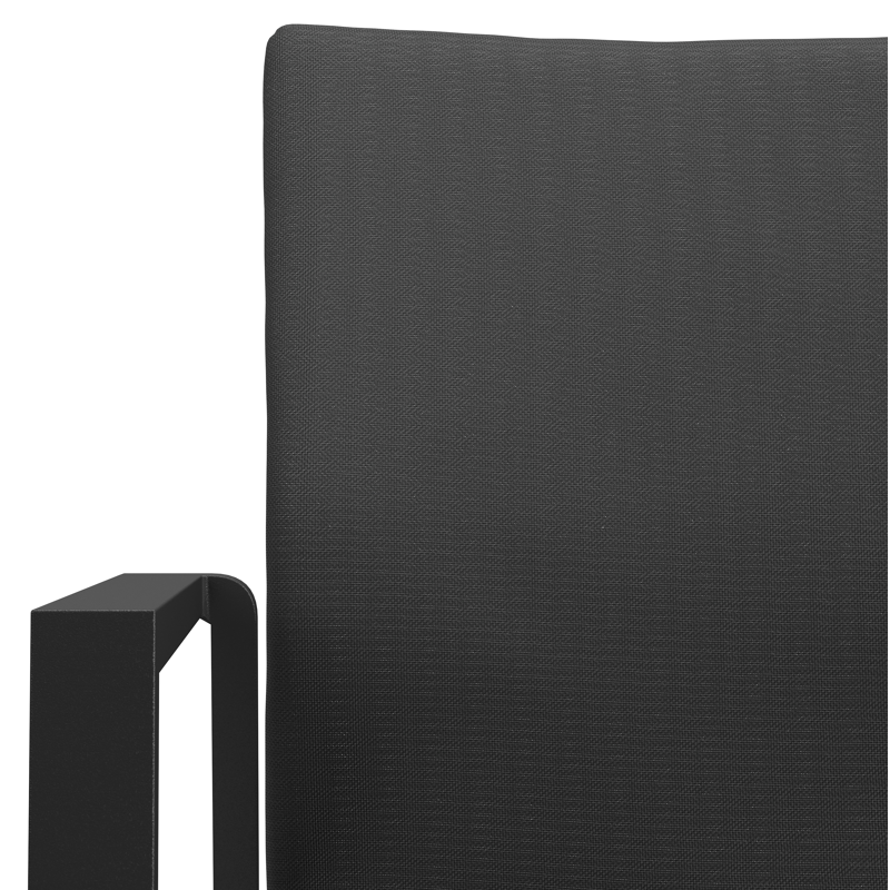 Madura stapelbare tuinstoel in zwart aluminium en zwart comfort textilene