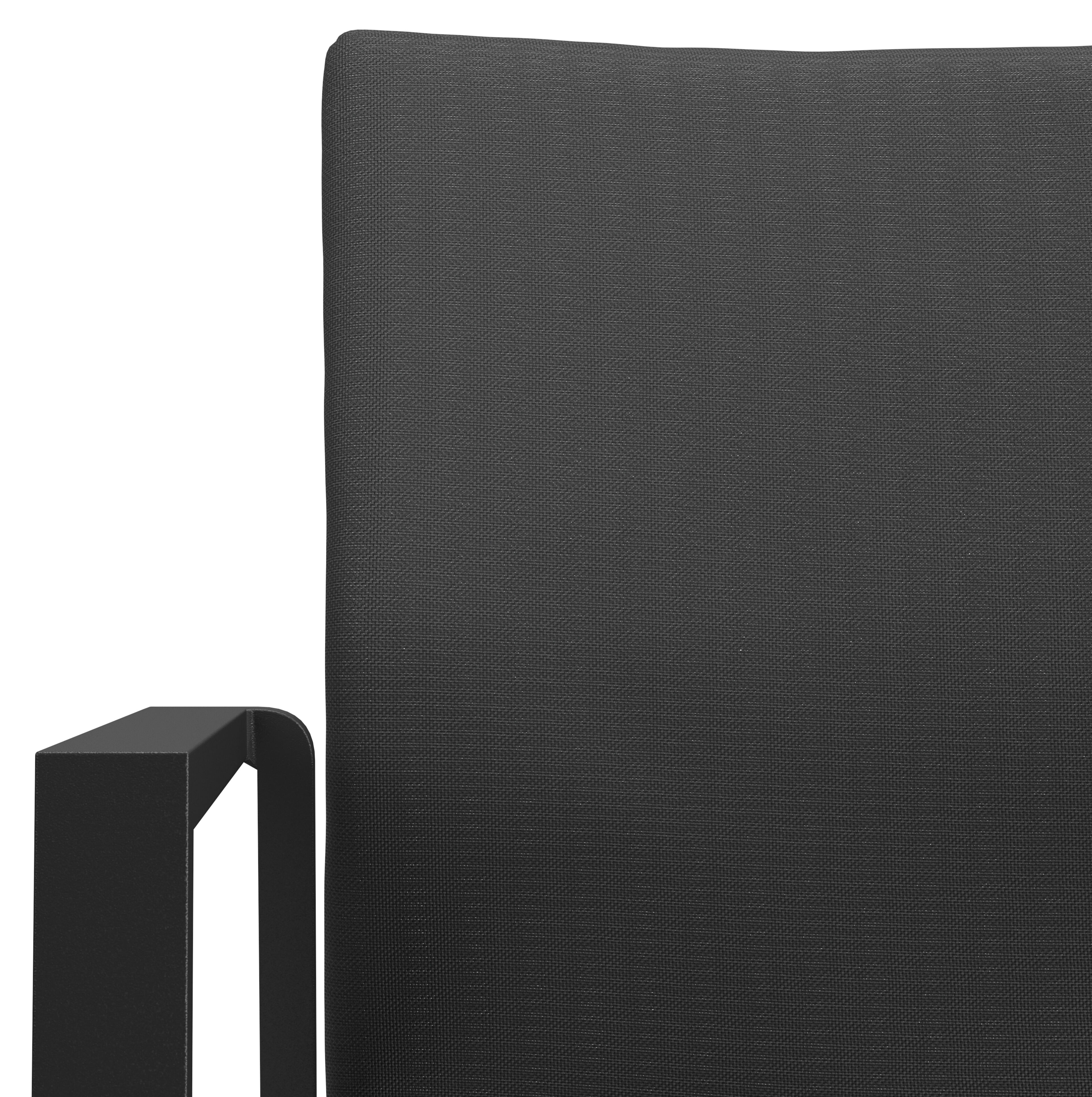 Madura stapelbare tuinstoel in zwart aluminium en zwart comfort textilene