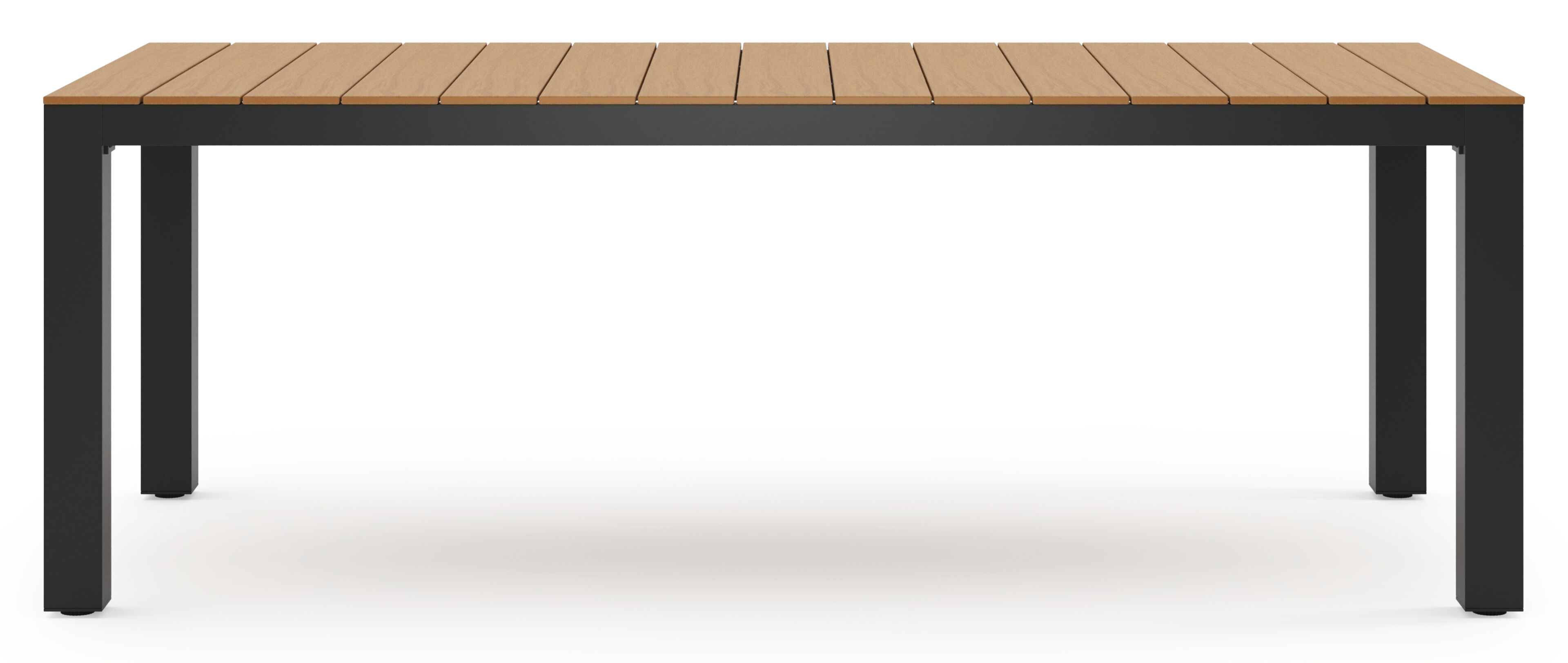 Table de jardin Calzo rectangulaire en aluminium noir et polywood - Lg. 220 x Lrg. 100 x Haut. 74 cm