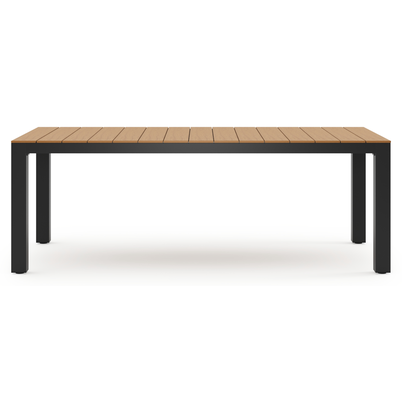 Calzo tuintafel rechthoekig in zwart aluminium en polywood - L 220 x B 100 x H 74 cm