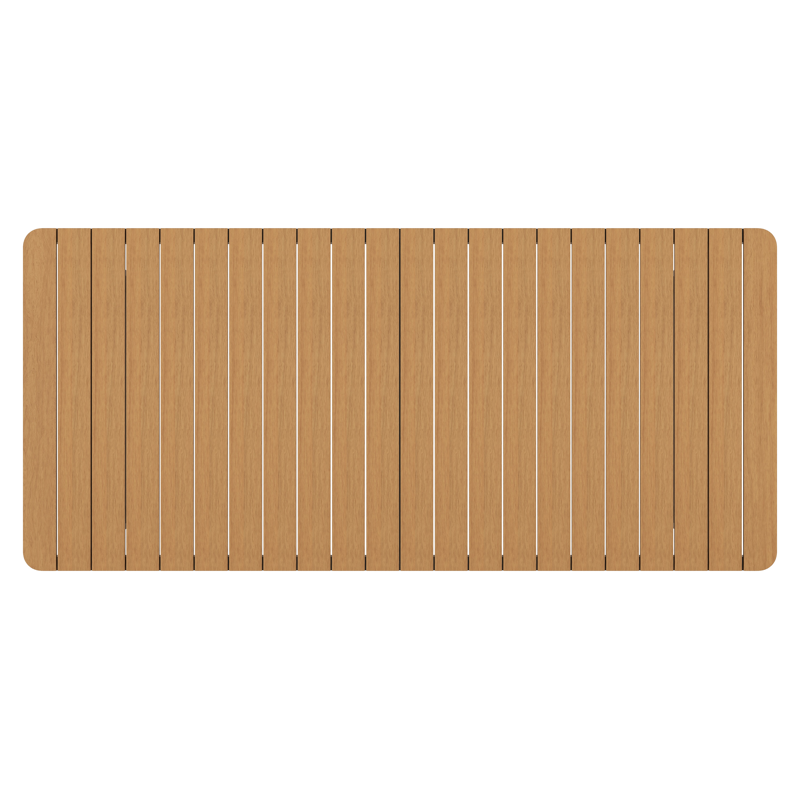 Alora tuintafel afgerond rechthoekig in zwart aluminium en polywood - L 220 x B 100 x H 75 cm