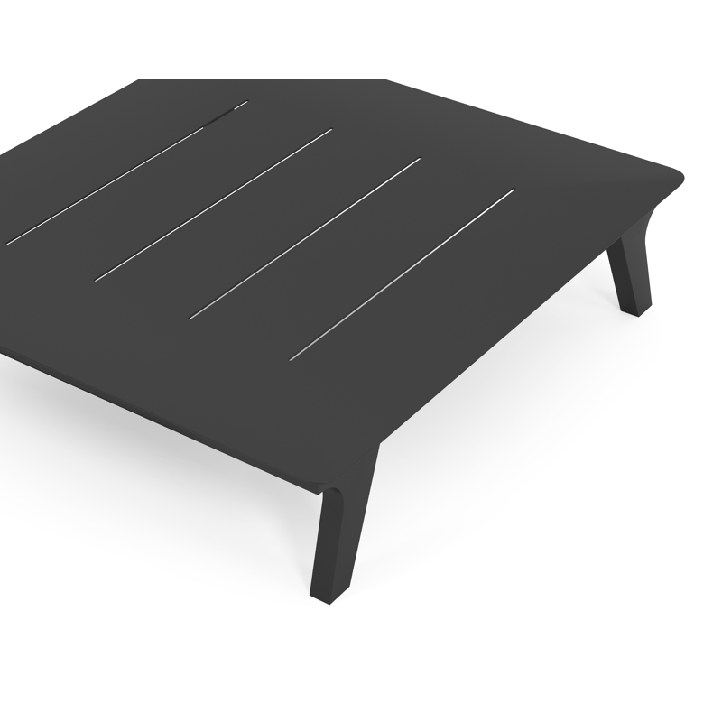 Bolzano loungetafel in zwart aluminium - L 83,5 x B 83,5 x H 20 cm