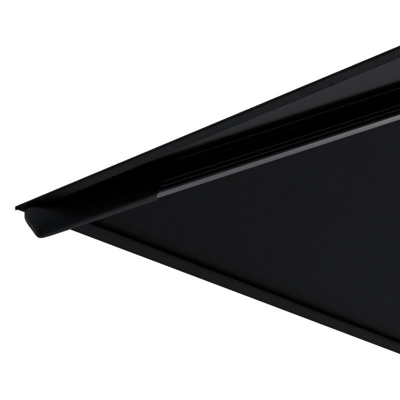 Parasol pendant Rufina avec fonction tilt en aluminium noir avec toile de parasol en all weather sunbrella® premium noir - Larg1 300 x Larg2 300 cm (sans pied de parasol)
