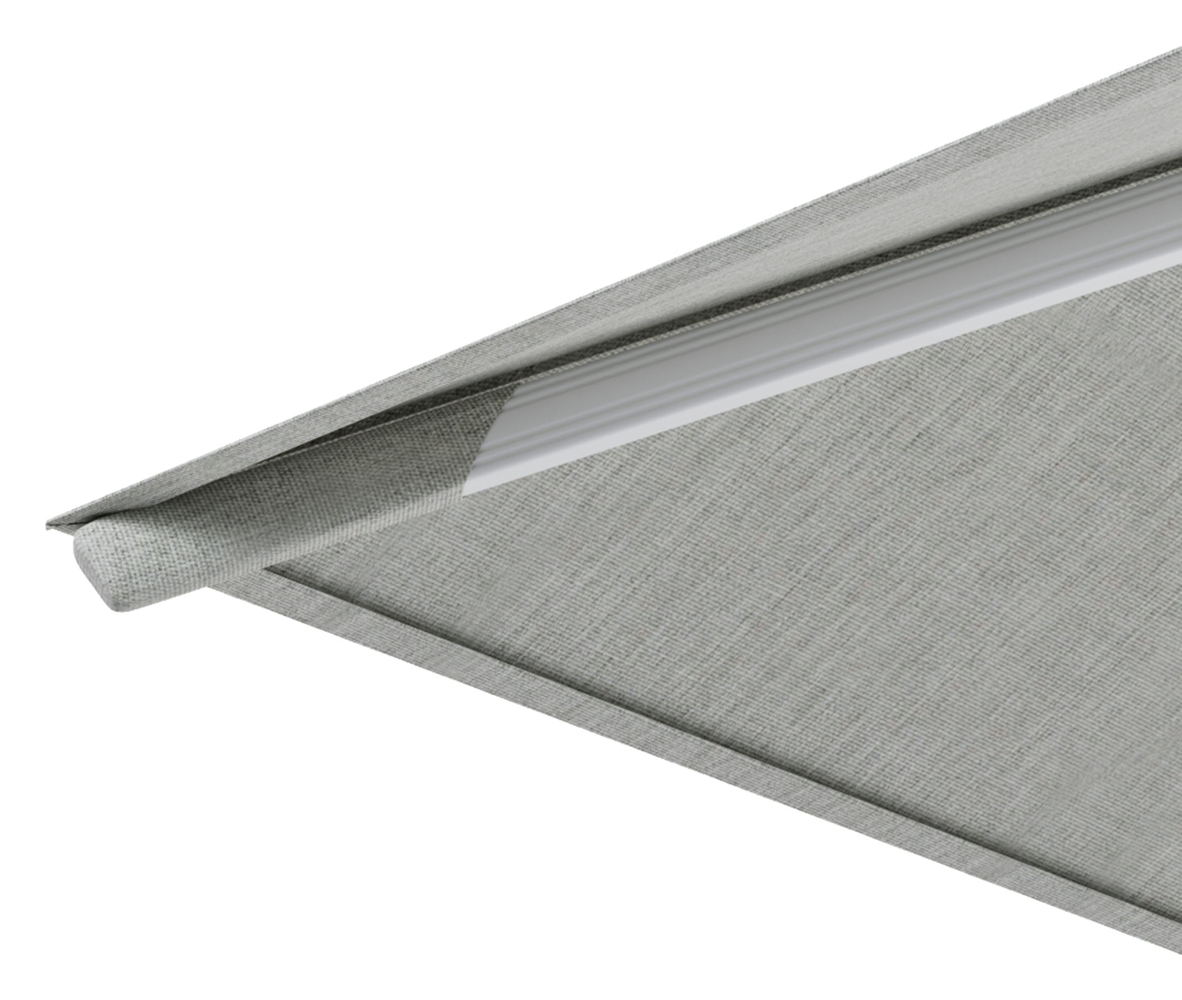 Parasol pendant Rufina avec fonction tilt en aluminium blanc avec toile de parasol en all weather sunbrella® premium gris - Larg1 300 x Larg2 300 cm (sans pied de parasol)