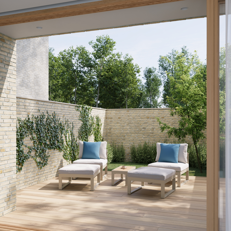 Caldela loungestoel in beige aluminium met beige weather+ softtouch kussens